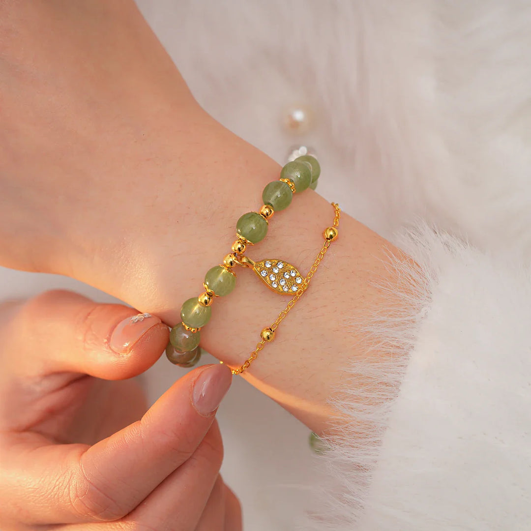 Zerelle Jade Leaf Bracelet