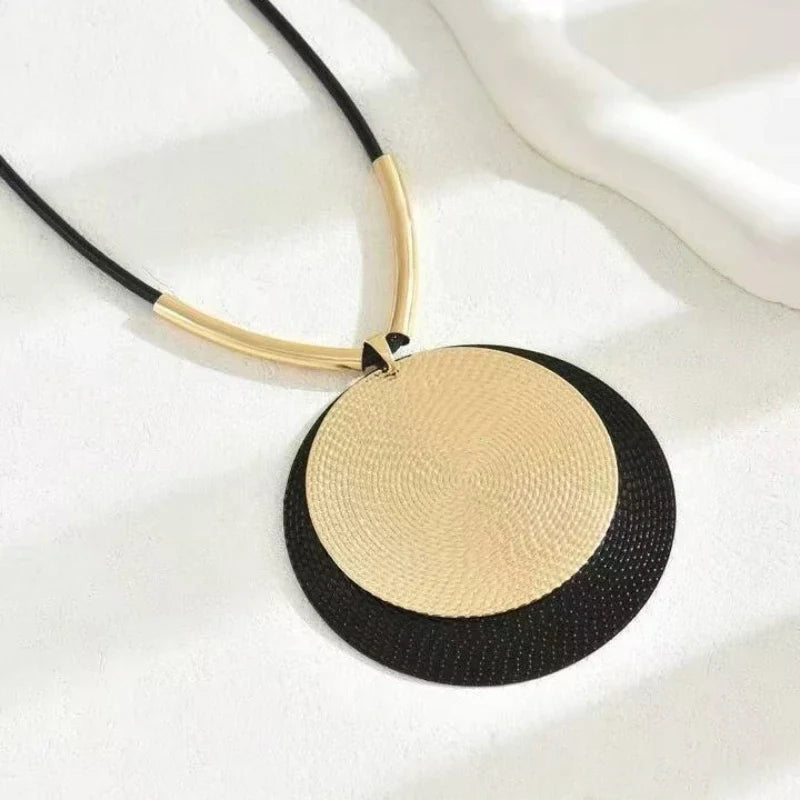 Orvella Bohemian Layered Circle Statement Necklace