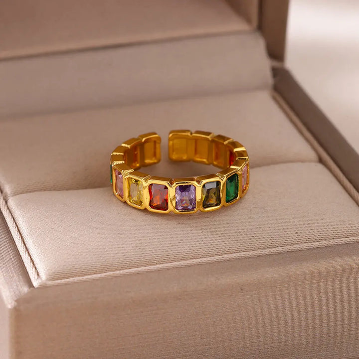 Velmira Luxe Prism Gem Statement Ring