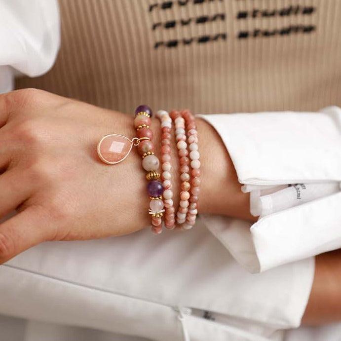 Pink Jasper Serenity Wrap Bracelet–Necklace