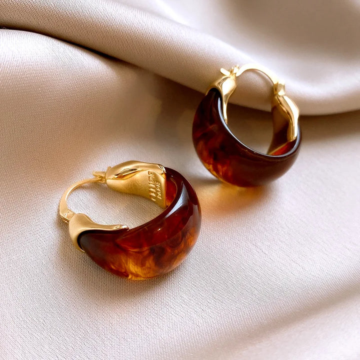 Maelis Amber Hoop Earrings