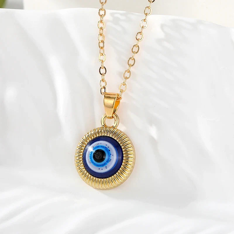 Round Vintage Evil Eye Necklaces