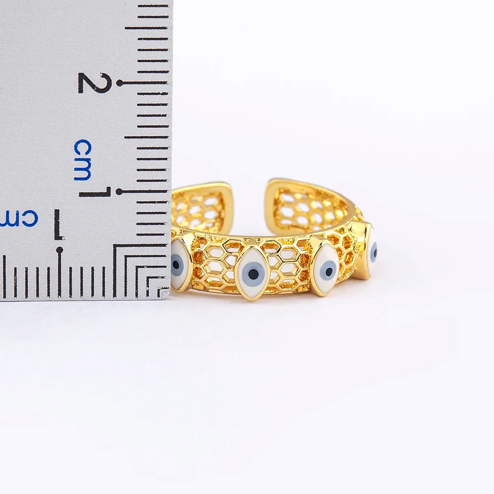 Open Evil Eye Hex Ring