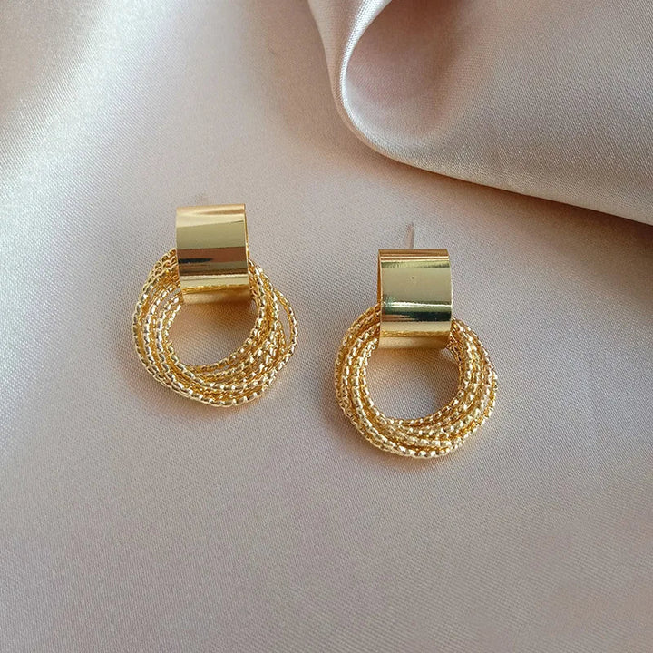 Solenne Retro Halo Earrings