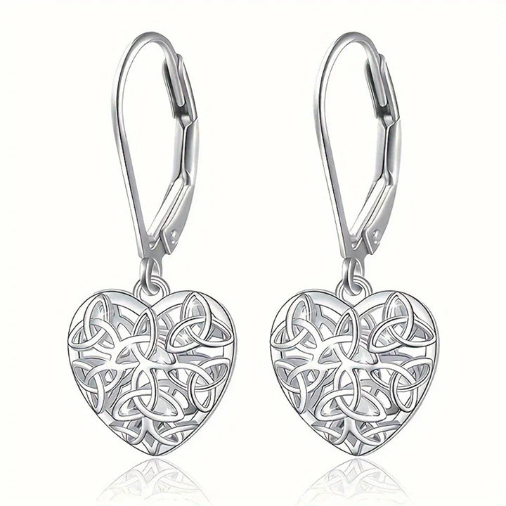 Silver Hollow Heart Earrings