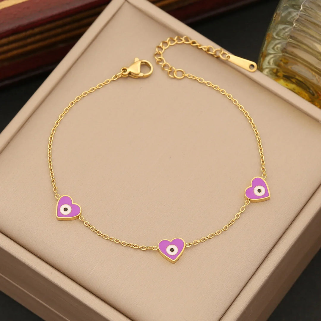 Evil Eye Heart Bracelet