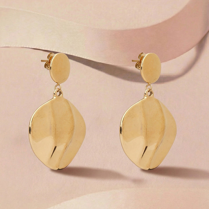 Hammered Disc Drop Earrings