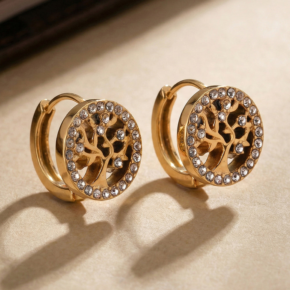 Mystic Tree Spark Hoop Earrings