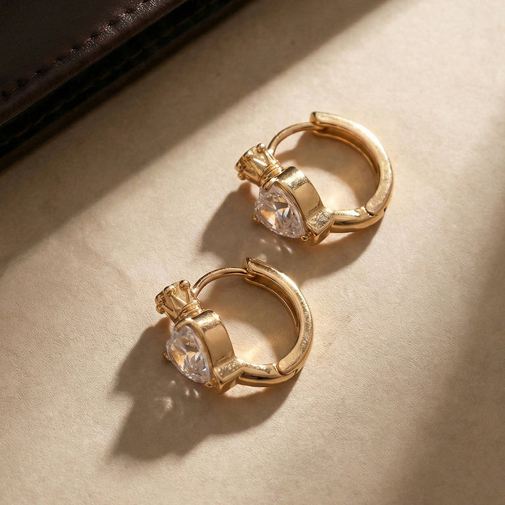 Cute Heart Shine Hoop Earrings