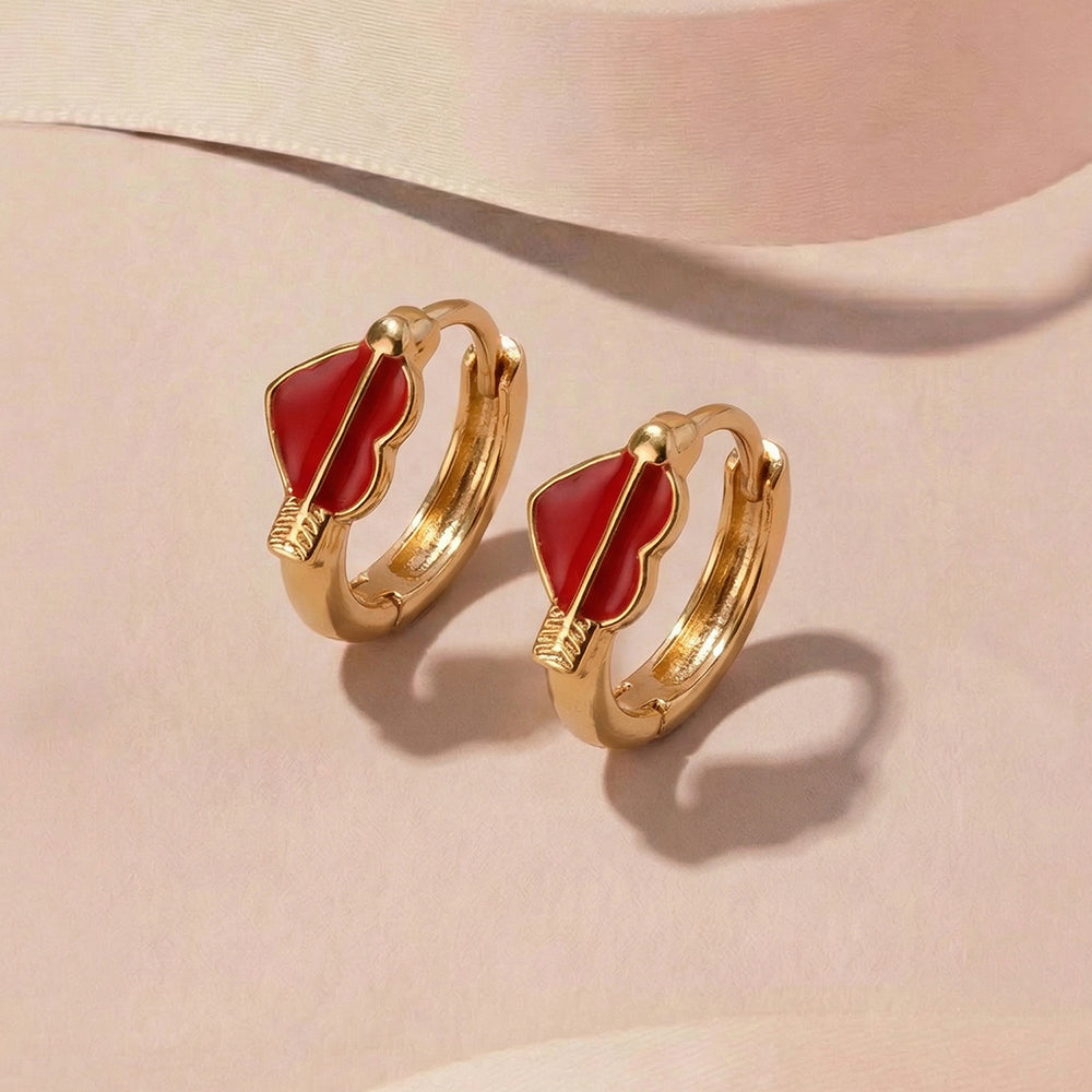 Cupid Heart Hoop Earrings