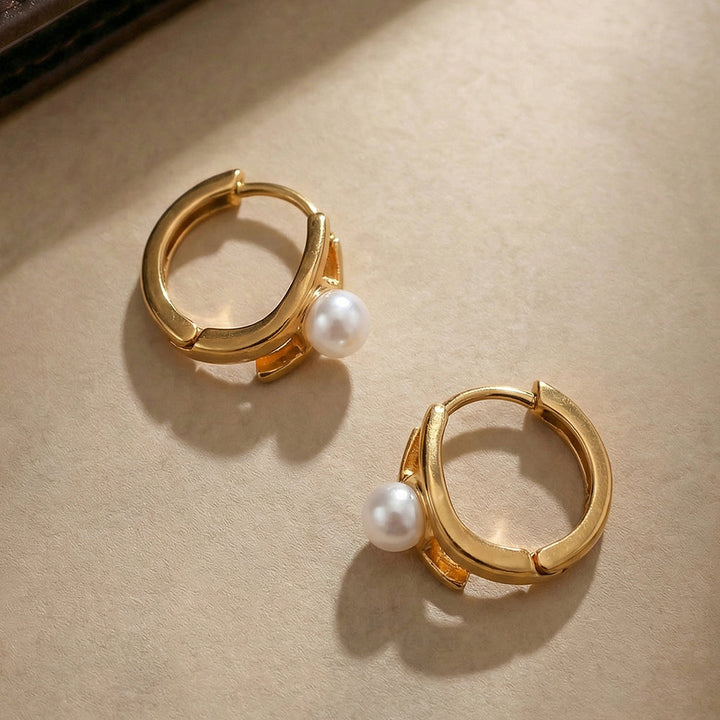 Pearl Axis Hoop Earrings