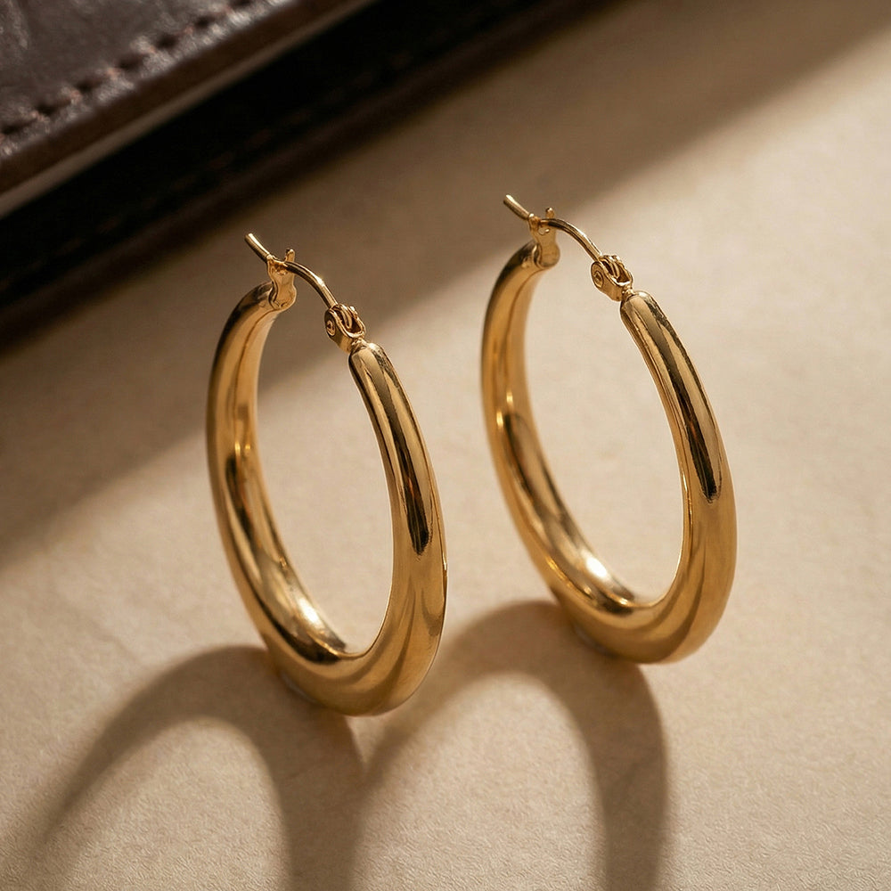 Glided Edge Hoop Earrings