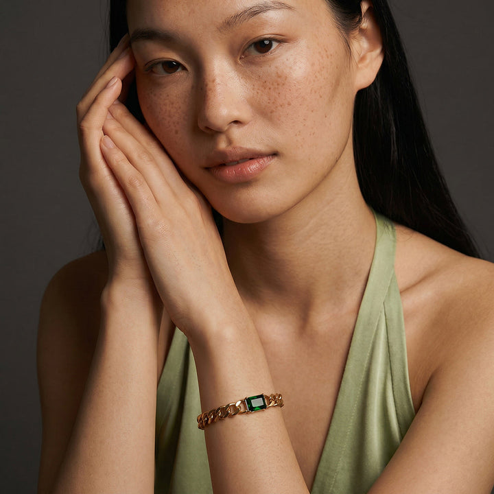 Emerald Edge Chain Bracelet