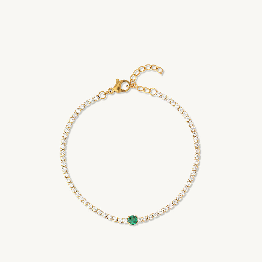 Green Stone Tennis Bracelet
