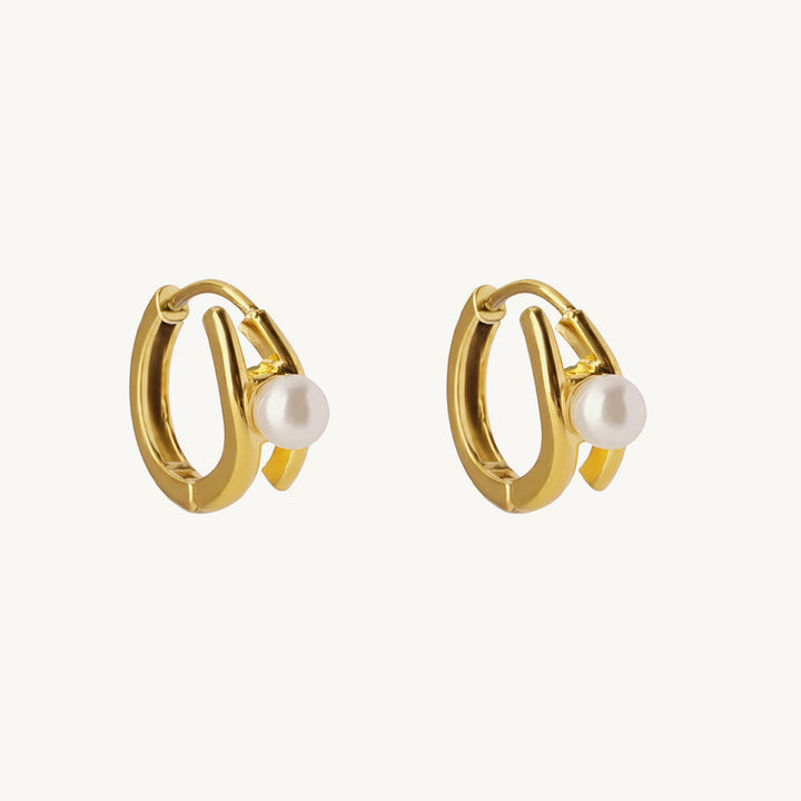 Pearl Axis Hoop Earrings