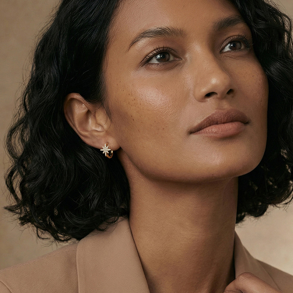 Celestial Star Spark Hoop Earrings