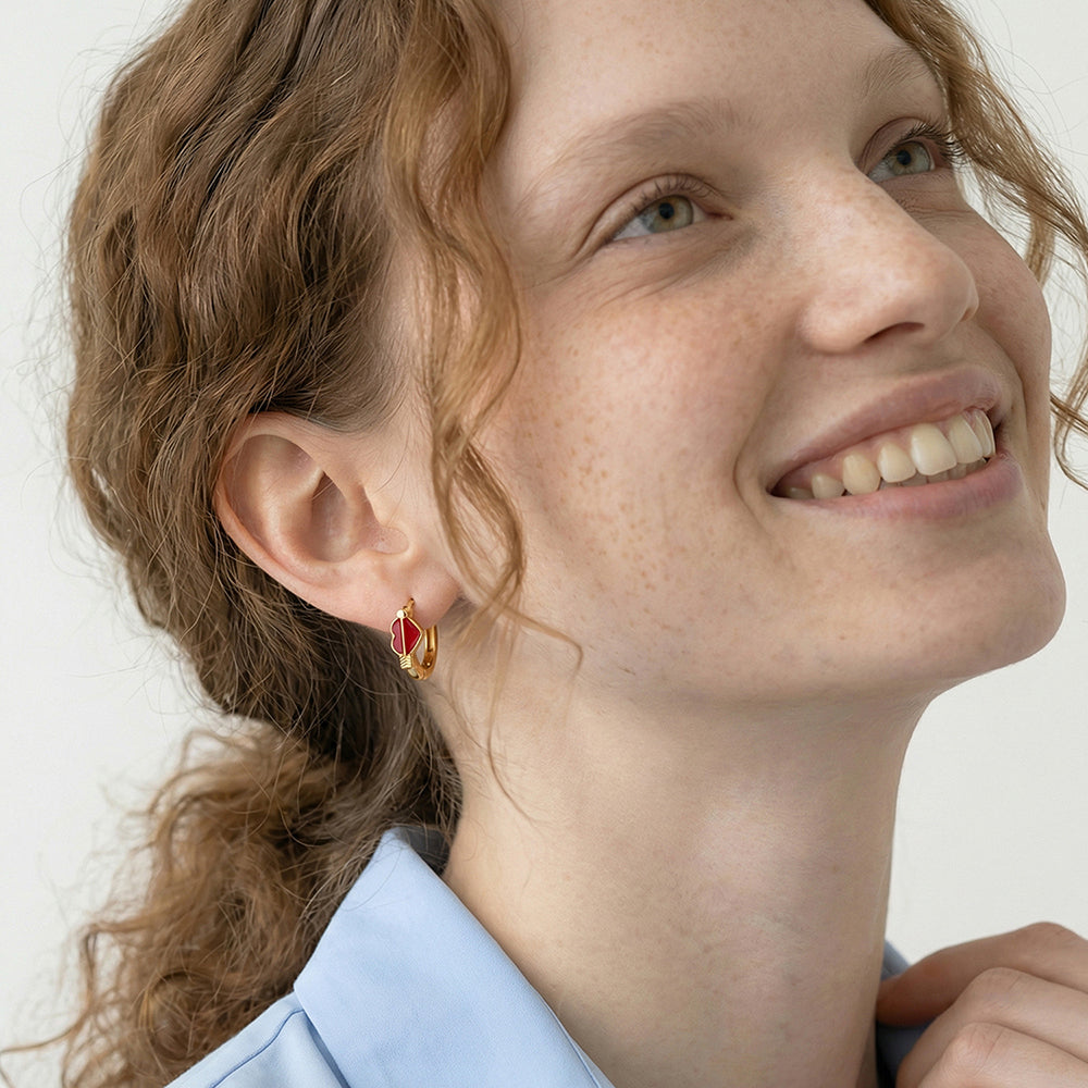 Cupid Heart Hoop Earrings