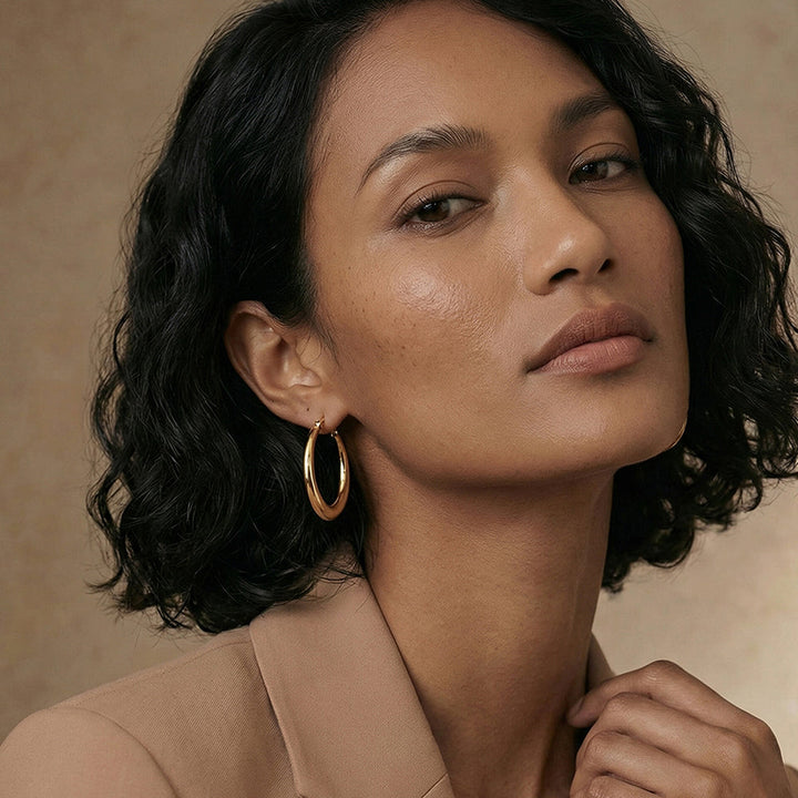 Glided Edge Hoop Earrings