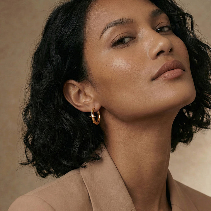 Crossflare Mini Hoop Earrings