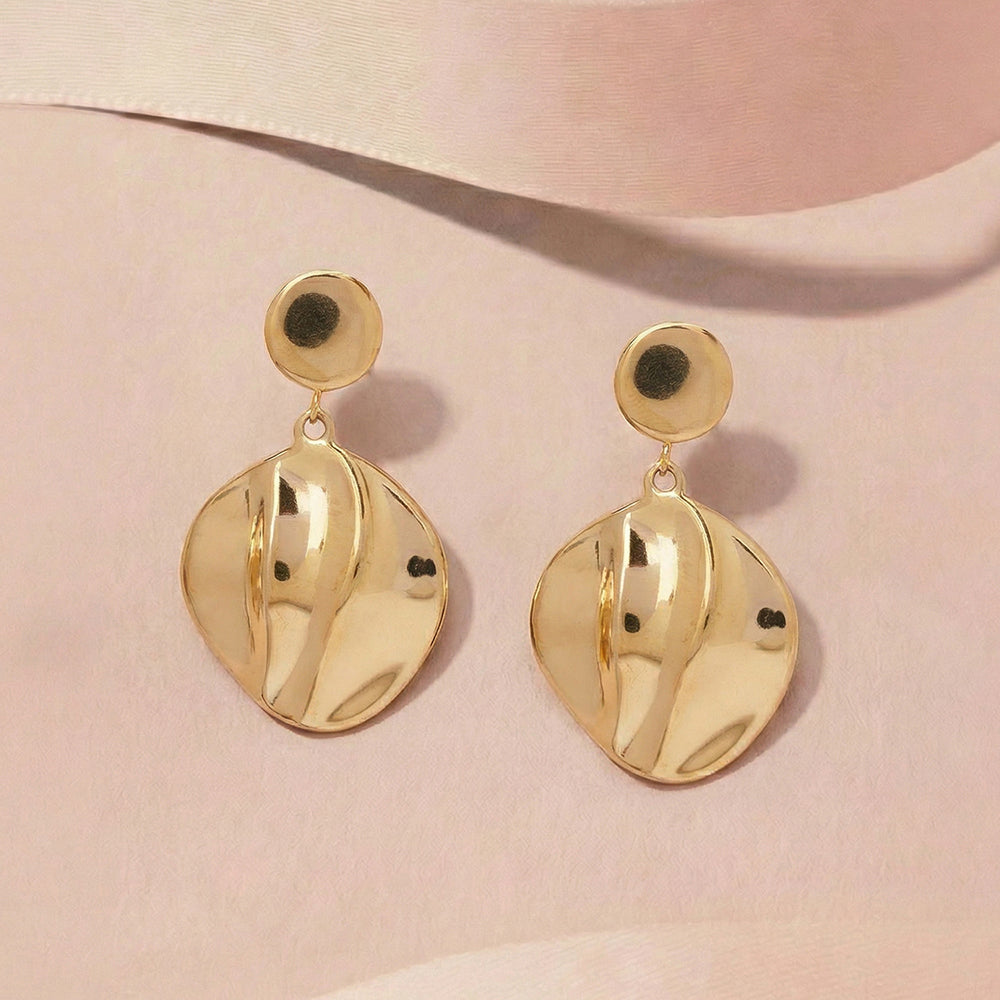 Hammered Disc Drop Earrings