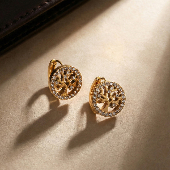 Mystic Tree Spark Hoop Earrings
