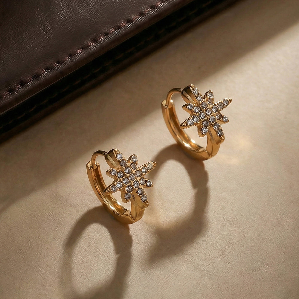 Celestial Star Spark Hoop Earrings