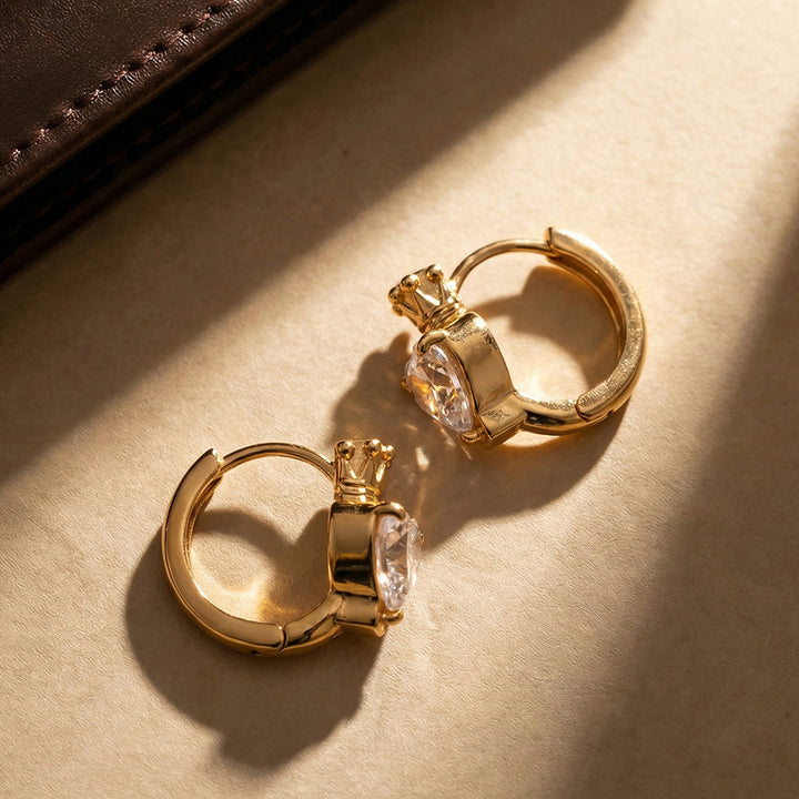 Cute Heart Shine Hoop Earrings