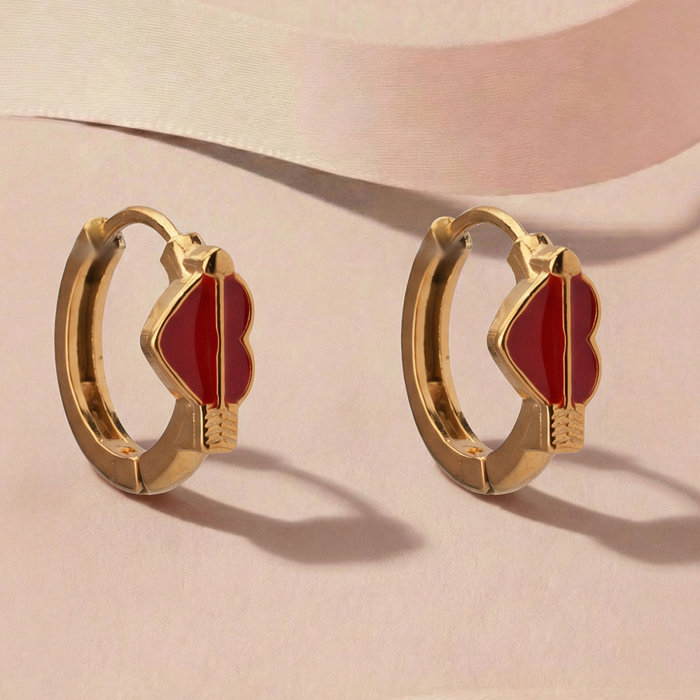 Cupid Heart Hoop Earrings