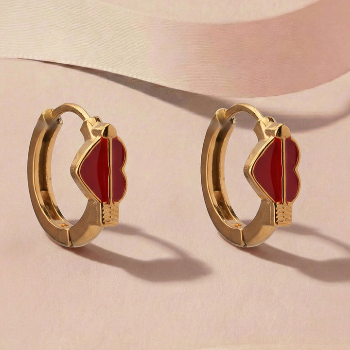 Cupid Heart Hoop Earrings