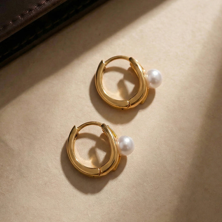 Pearl Axis Hoop Earrings