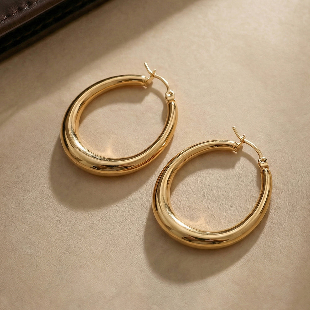 Glided Edge Hoop Earrings