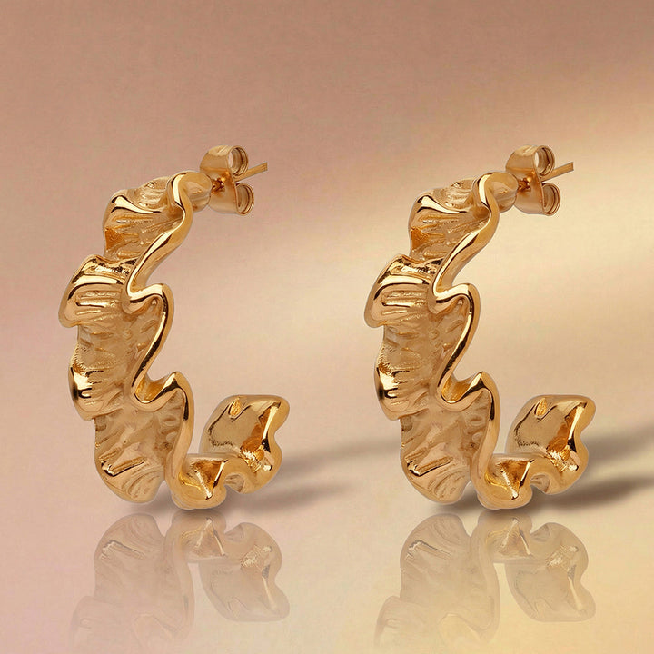 Wavy Texture Half Hoop Earrings