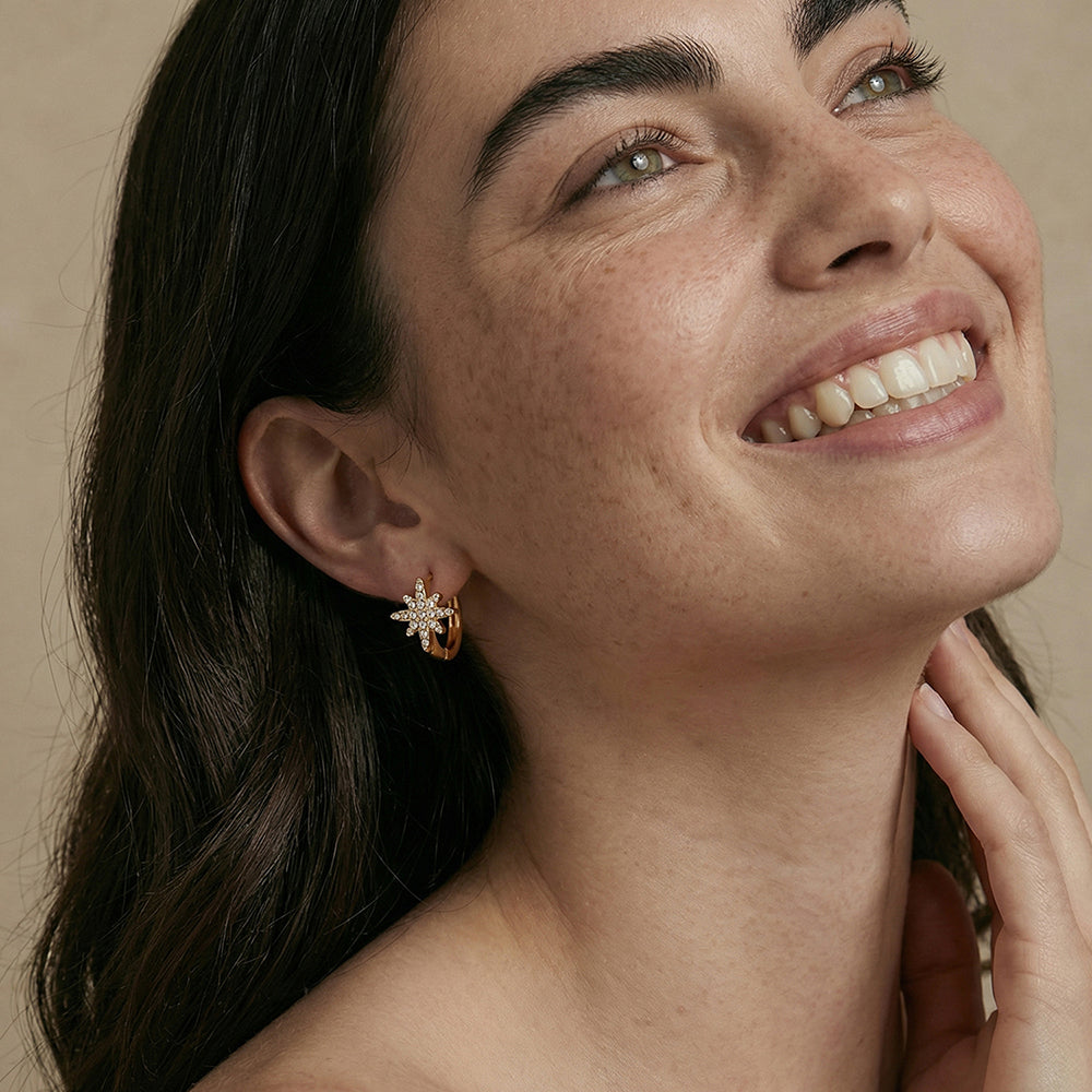 Celestial Star Spark Hoop Earrings