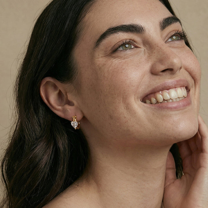 Cute Heart Shine Hoop Earrings