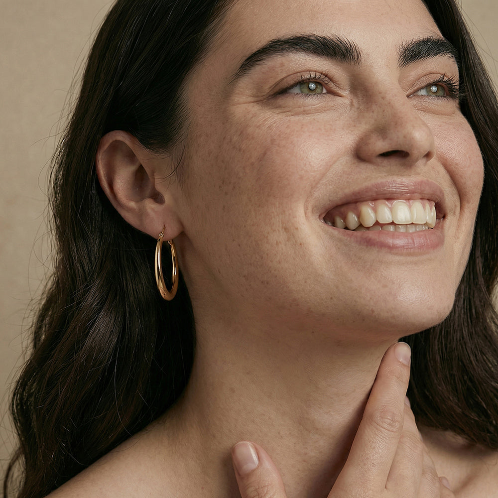 Glided Edge Hoop Earrings