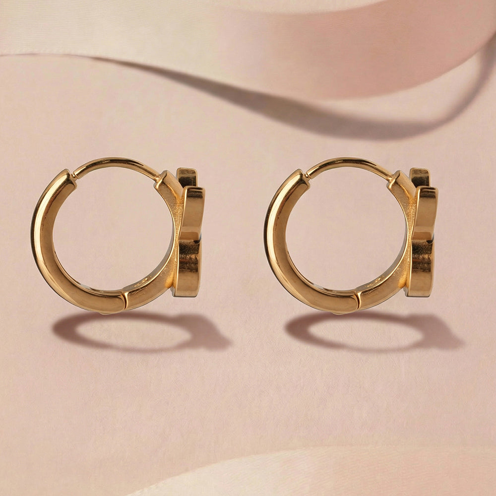 Black Bunny Hoop Earrings