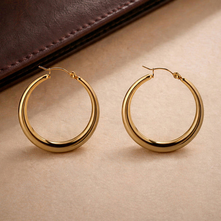Glided Edge Hoop Earrings