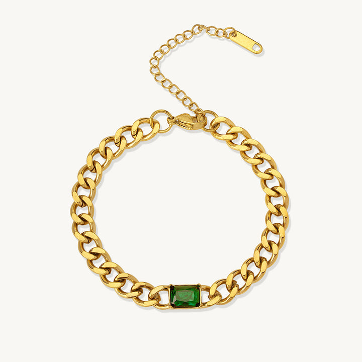 Emerald Edge Chain Bracelet