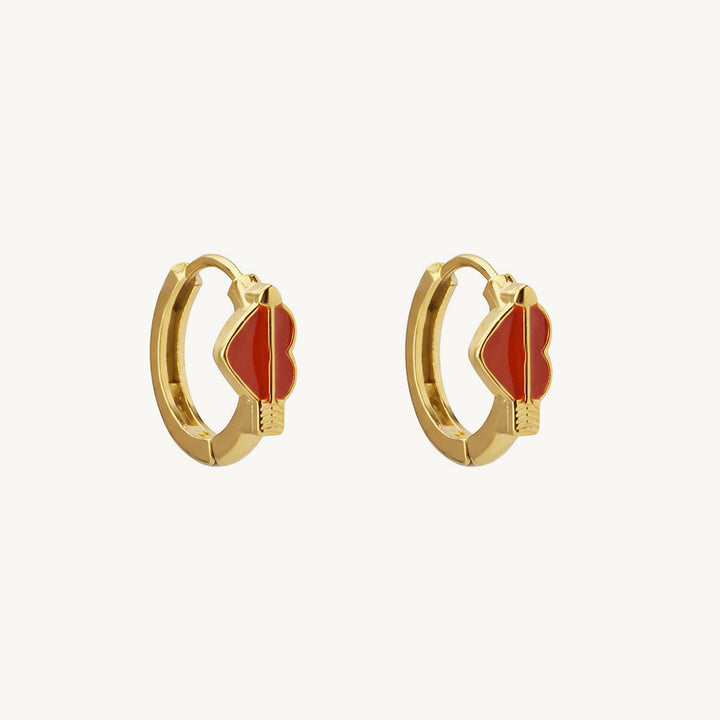 Cupid Heart Hoop Earrings