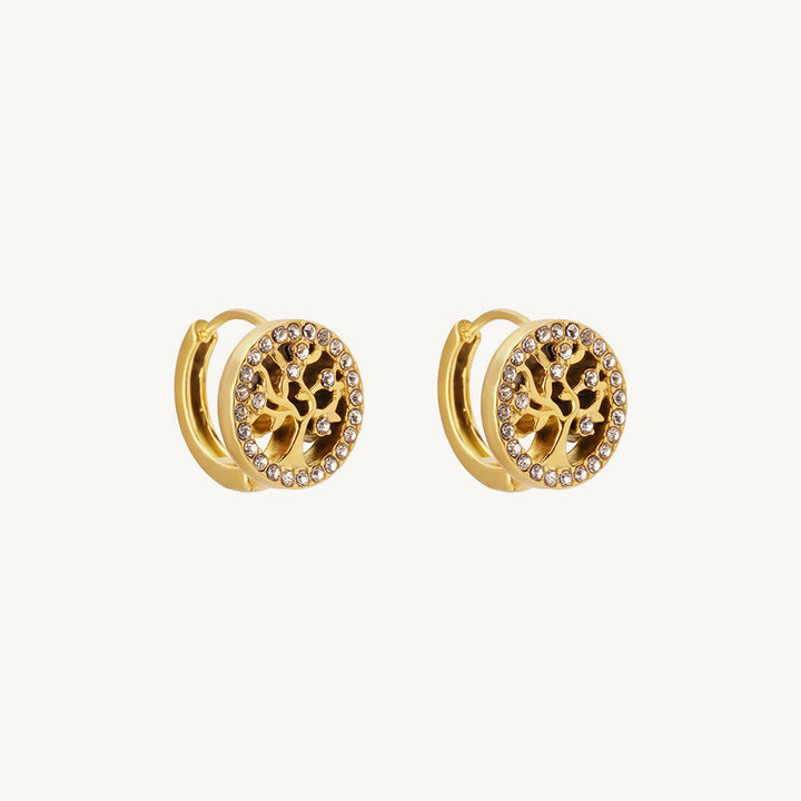 Mystic Tree Spark Hoop Earrings