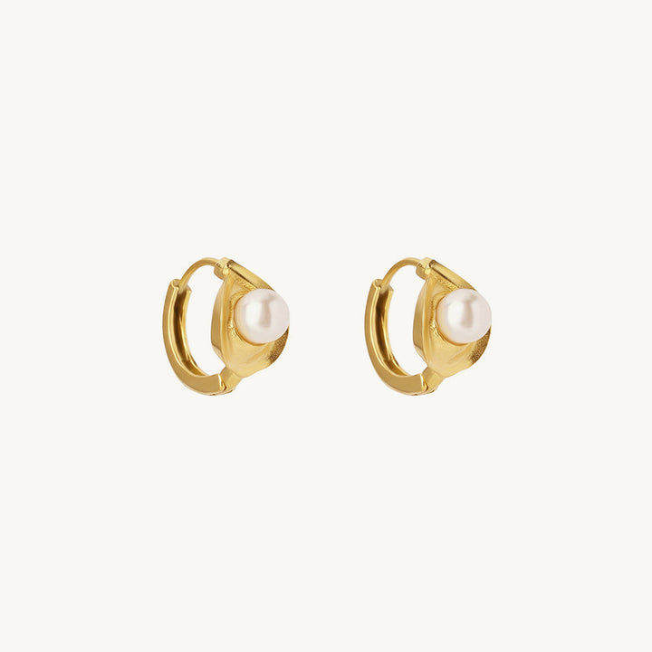 Pearl Accent Mini Hoop Earrings