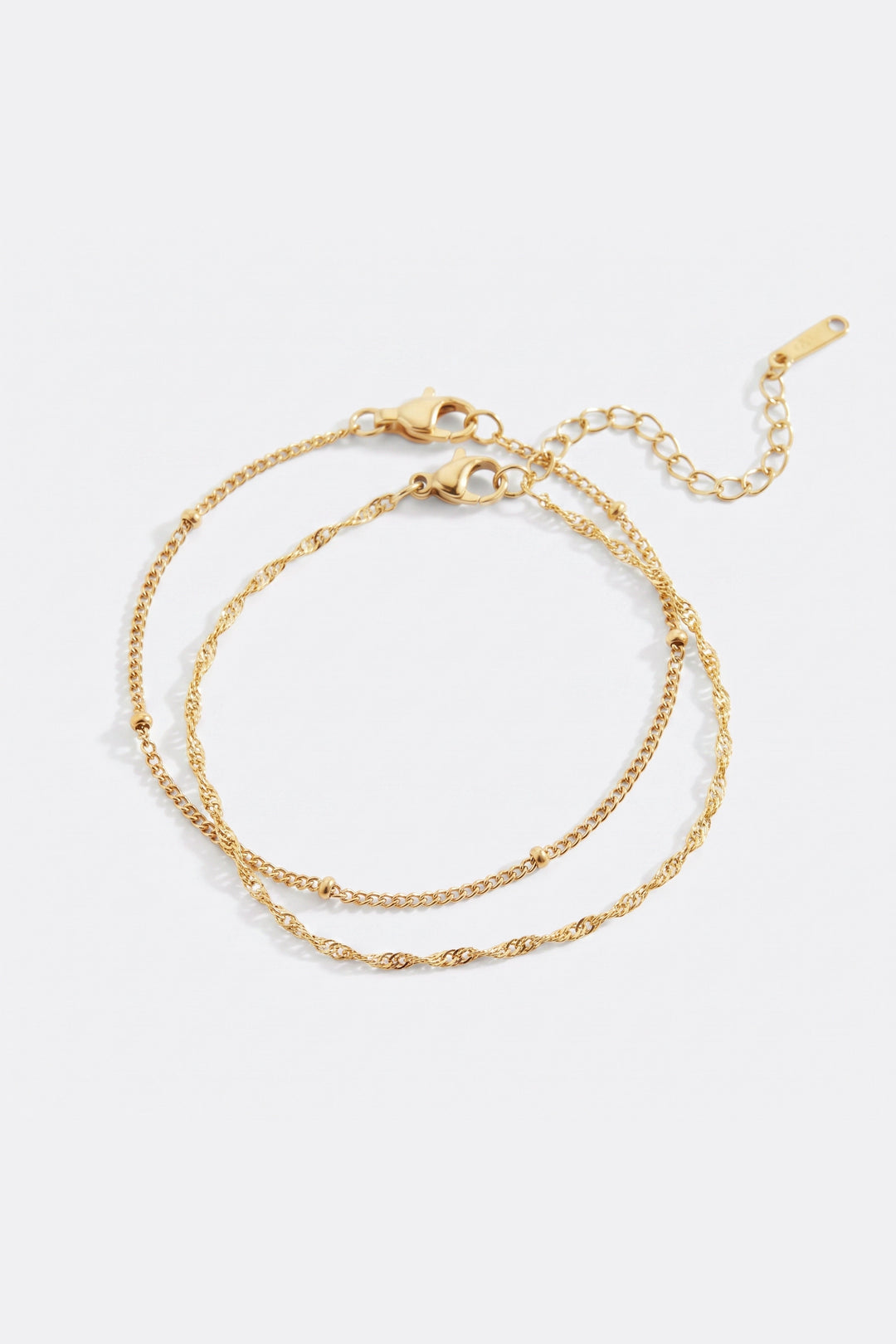Singapore Twist and Satellite Chain Bracelet Bundle