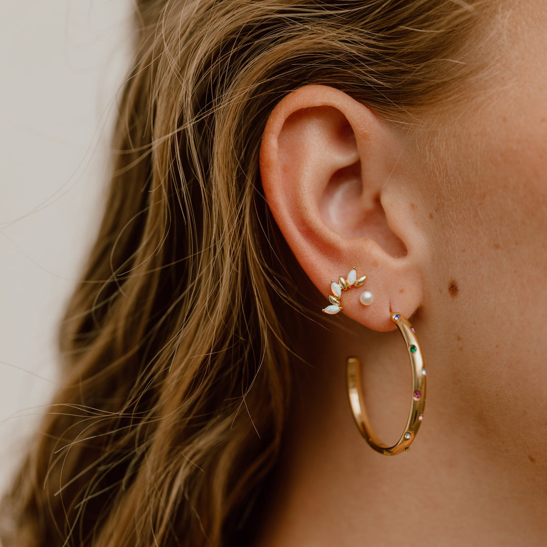 Stud earrings with flat lock in 18-carat gold-plated stainless steel 3.5 - 6 - 7 - 8mm.