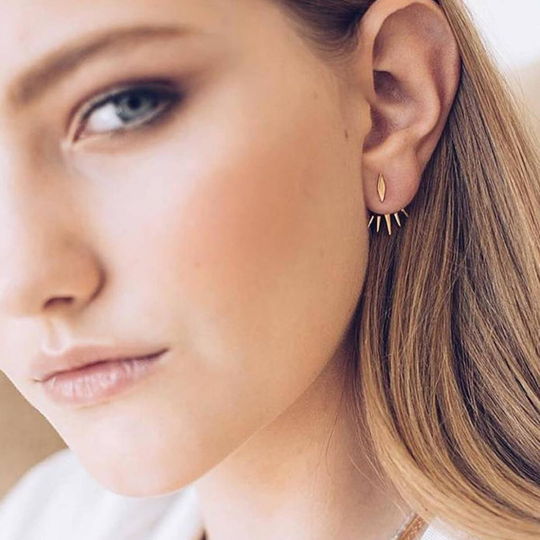 SPIKE GOLD EARRINGS (PAIR)