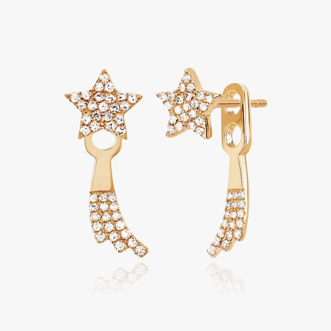 Star Pave Ear Jacket Earrings
