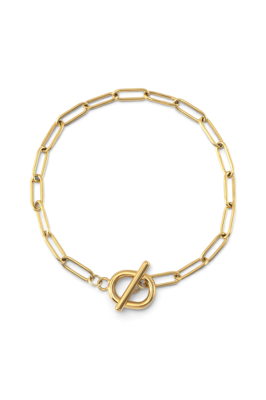 Toggle Clasp Paperclip Chain Bracelet