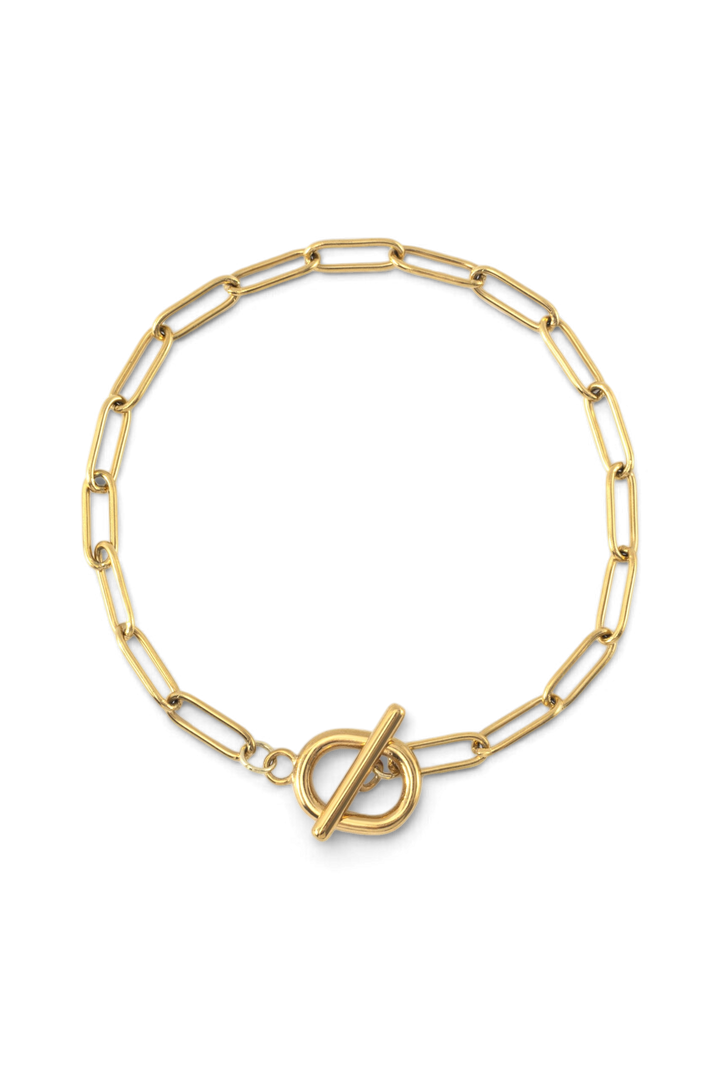 Toggle Clasp Paperclip Chain Bracelet