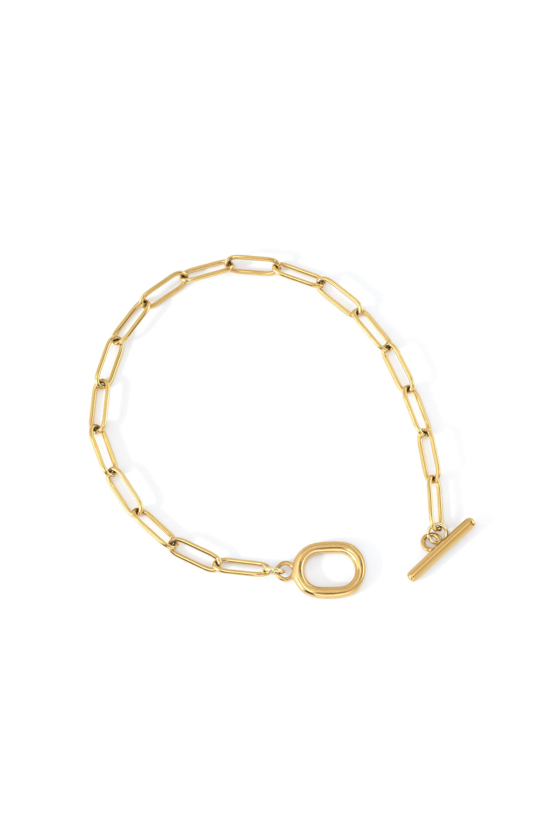 Toggle Clasp Paperclip Chain Bracelet