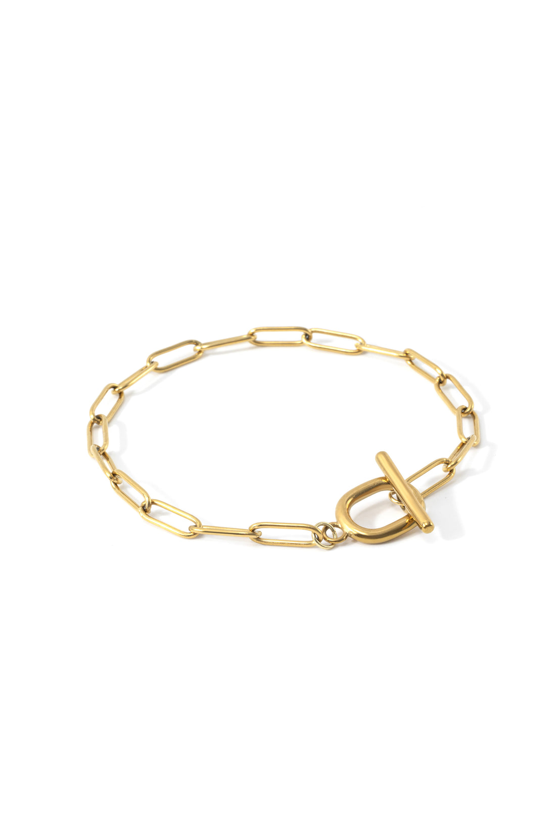 Toggle Clasp Paperclip Chain Bracelet