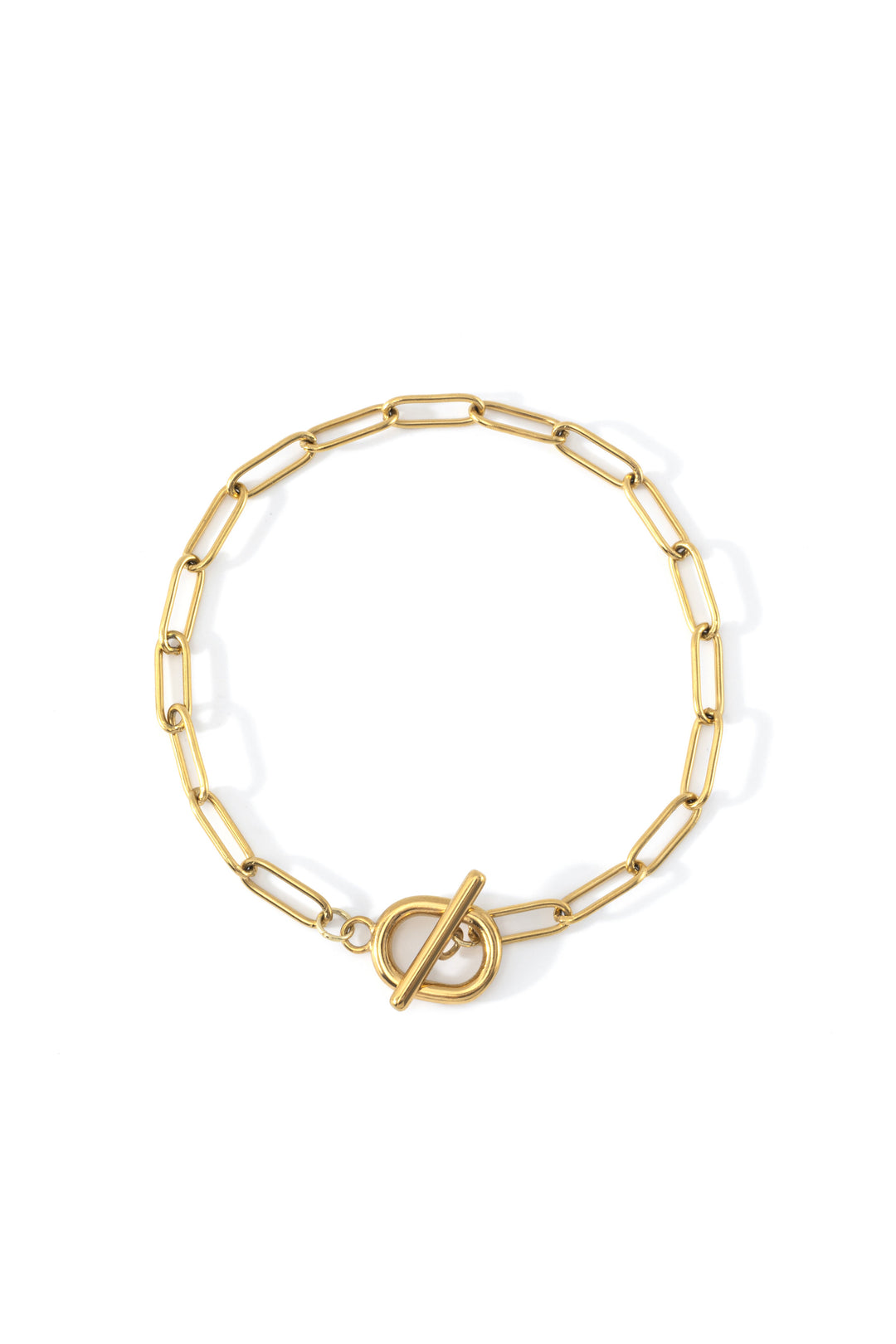 Toggle Clasp Paperclip Chain Bracelet